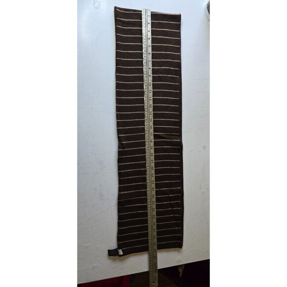 Banana Republic Mens Brown Striped Wool Scarf One Size - Picture 4 of 4